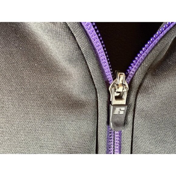 Kansas State Wildcats Grey Purple Russell Athletic Zip Up Jacket Size L - Picture 7 of 14